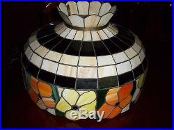 Tiffany Style Stained Glass Pendant Hanging/Light Fixture Or LAMP SHADE Vintage