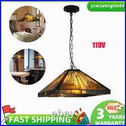 Tiffany Style Vintage Stained Glass Hanging Light Pendant Lamp Ceiling Fixture
