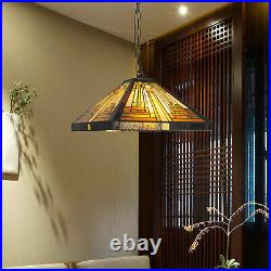Tiffany Style Vintage Stained Glass Hanging Light Pendant Lamp Ceiling Fixture