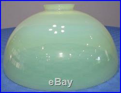 Translucent Vaseline Glass Shade 10 Hanging Oil Kerosene Lamp Vtg Antique