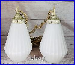 Underwriters Laboratories Vintage Hanging Lamps Union Made (2) Reclaimed