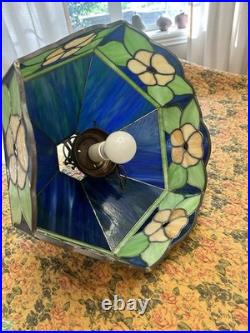 Up for Sale is a Vintage Swag Light Fixture In Blue, Green And Yellow. Works