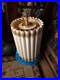 VINTAGE GOLD & CREAM, MID CENTURY MODERN SWAG LAMPS Nice