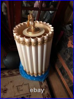 VINTAGE GOLD & CREAM, MID CENTURY MODERN SWAG LAMPS Nice