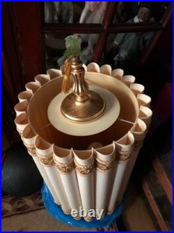 VINTAGE GOLD & CREAM, MID CENTURY MODERN SWAG LAMPS Nice