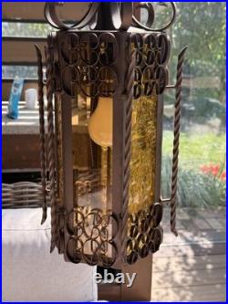 VINTAGE GOTHIC SPANISH REVIVAL WROUGHT IRON Hanging Lamp