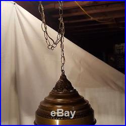 VINTAGE HANGING RAIN SHOWER OIL LAMP OLD GRIST WATER WHEEL Cleaned and Working