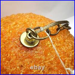 VINTAGE Orange Mid Century Modern 13 Spaghetti Lucite Hanging Swag Lamp