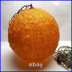 VINTAGE Orange Mid Century Modern 13 Spaghetti Lucite Hanging Swag Lamp