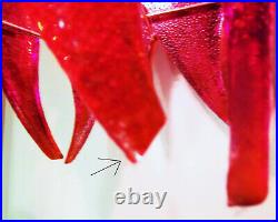 VINTAGE RED LUCITE FLOWER HANGING SWAG LAMP retro mcm 60s 70s panton acrylic