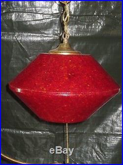 Vintage Retro Era MID Century Ufo Lucite Swag Hanging Lamp