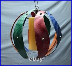 VTG 17 MCM Pendent Hanging Light Fixture Fiberglass Steel Old Funky 1585-24B