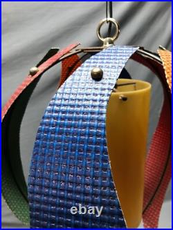 VTG 17 MCM Pendent Hanging Light Fixture Fiberglass Steel Old Funky 1585-24B