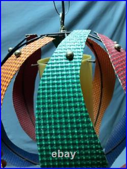 VTG 17 MCM Pendent Hanging Light Fixture Fiberglass Steel Old Funky 1585-24B