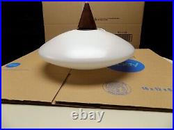 VTG 1960's 14 Frosted Glass Flying Saucer UFO Pendant Lamp Louis Kalff Style