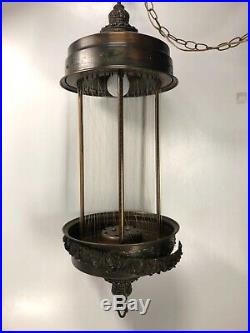 VTG 1970's Hanging 40 Rain Oil Swag Lamp withno Center Figure Needs Work