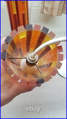VTG 2 MID-CENTURY MODERN MOE FIESTA Acrylic hanging lamp Pendant Light
