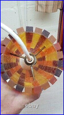 VTG 2 MID-CENTURY MODERN MOE FIESTA Acrylic hanging lamp Pendant Light