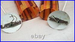 VTG 2 MID-CENTURY MODERN MOE FIESTA Acrylic hanging lamp Pendant Light