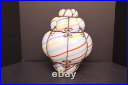 VTG 60s MCM Bubble Tutti Frutti Glass SHADE Swag Lamp Caged Pendant Light Murano