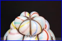 VTG 60s MCM Bubble Tutti Frutti Glass SHADE Swag Lamp Caged Pendant Light Murano
