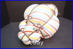 VTG 60s MCM Bubble Tutti Frutti Glass SHADE Swag Lamp Caged Pendant Light Murano
