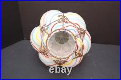 VTG 60s MCM Bubble Tutti Frutti Glass SHADE Swag Lamp Caged Pendant Light Murano