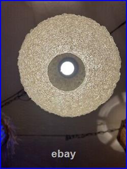 VTG 60s MCM Chunky Lucite White Rock Candy Swag Hanging Ball Light Lamp 16 Tiki