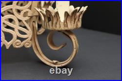 VTG ART DECO Hanging Lamp Gothic Spanish Revival Chandelier 4 Light Fixture ATQ