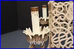 VTG ART DECO Hanging Lamp Gothic Spanish Revival Chandelier 4 Light Fixture ATQ