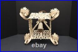 VTG ART DECO Hanging Lamp Gothic Spanish Revival Chandelier 4 Light Fixture ATQ