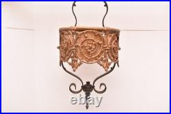 VTG ART DECO Hanging Lamp Lantern Gothic Spanish Mica Pedant Light Fixture