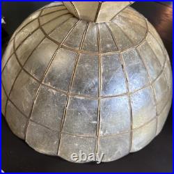 VTG Capiz Shell Scallop Lamp Shade Tiffany Style 16 Mid Century Boho Swag Chain