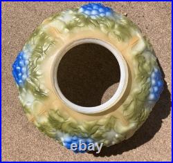 VTG Dillard M. Smith Milk Glass Raised Grape Hanging Swag Lamp Light Fixture