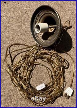 VTG Dillard M. Smith Milk Glass Raised Grape Hanging Swag Lamp Light Fixture