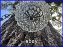 VTG Double Pendant Swag Lamp Light Fixture Hollywood Regency Ceiling MCM