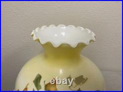 VTG Gone with the Wind Hand Painted Flower Hanging Hurricane Hanging Lamp