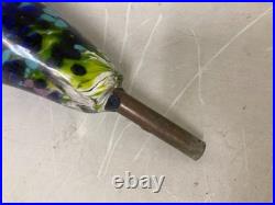 VTG Gone with the Wind Hand Painted Flower Hanging Hurricane Hanging Lamp