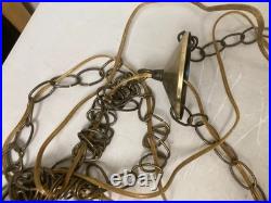 VTG Gone with the Wind Hand Painted Flower Hanging Hurricane Hanging Lamp