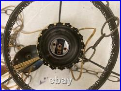 VTG Gone with the Wind Hand Painted Flower Hanging Hurricane Hanging Lamp