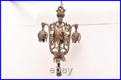 VTG Hanging Lamp Lantern Gothic Spanish Pedant Light Fixture Black Chandelier