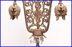 VTG Hanging Lamp Lantern Gothic Spanish Pedant Light Fixture Black Chandelier