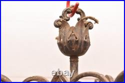 VTG Hanging Lamp Lantern Gothic Spanish Pedant Light Fixture Black Chandelier