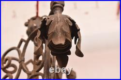 VTG Hanging Lamp Lantern Gothic Spanish Pedant Light Fixture Black Chandelier