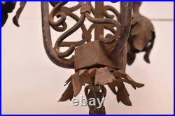 VTG Hanging Lamp Lantern Gothic Spanish Pedant Light Fixture Black Chandelier