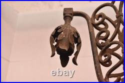 VTG Hanging Lamp Lantern Gothic Spanish Pedant Light Fixture Black Chandelier