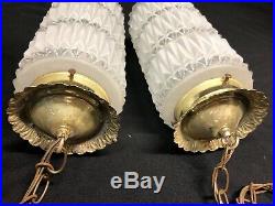 VTG Hollywood Regency Style Hanging Globe Lamp Light Fixtures or Swags