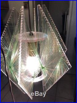 VTG Lamp Swag plastic monofilament 70s Fixture Pendant MOD Atomic Hanging Lucite
