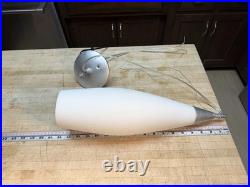 VTG Lighting White Glass Pendant Ceiling Lamp Light Restored MCM