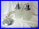 VTG MCM Hollywood Regency Double Swag Glass Globe Hanging Lights Ceiling Lamps